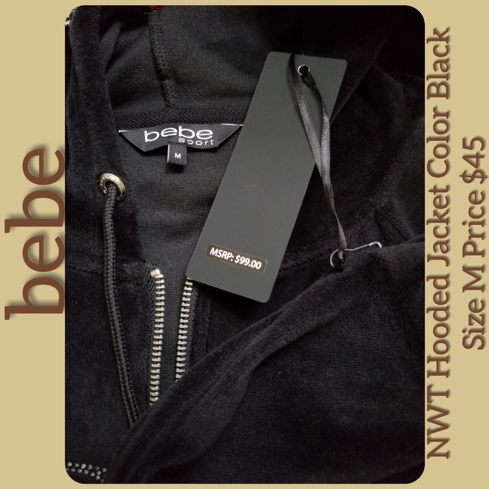 NWT BeBe Women's Velour Hooded Jacket - Picture 8 of 8